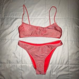 Rose gold/red bikini